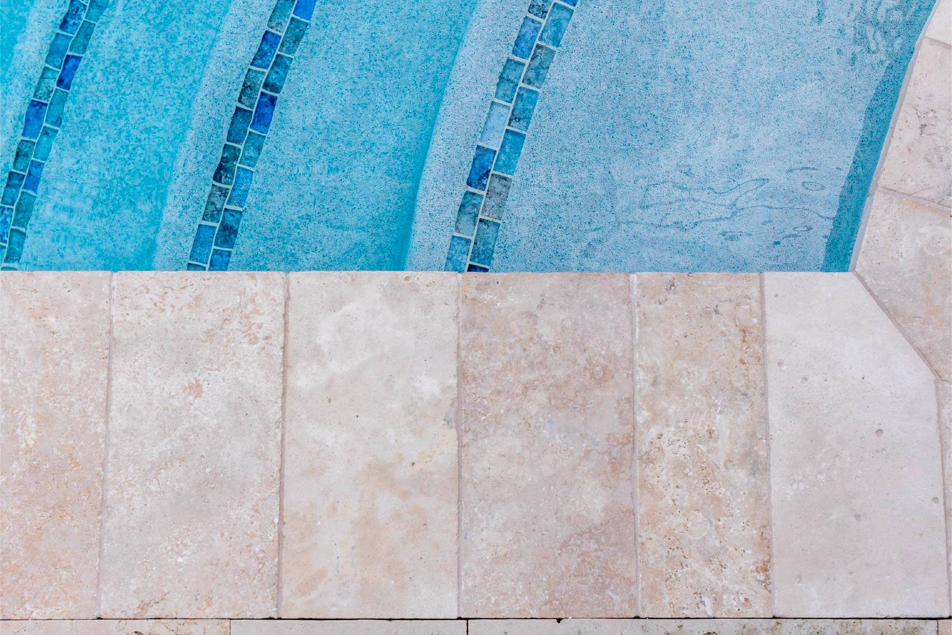 Close-up of pool tiles