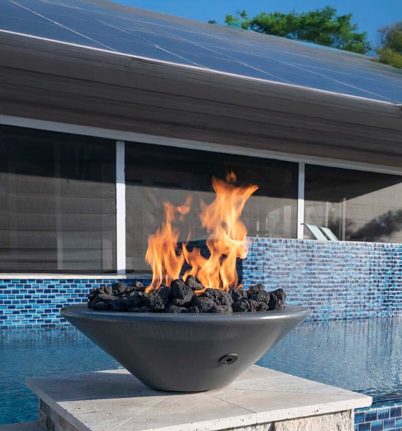 Slide Custom fire pit and fire features for outdoor entertainment - Backyard fire element installation