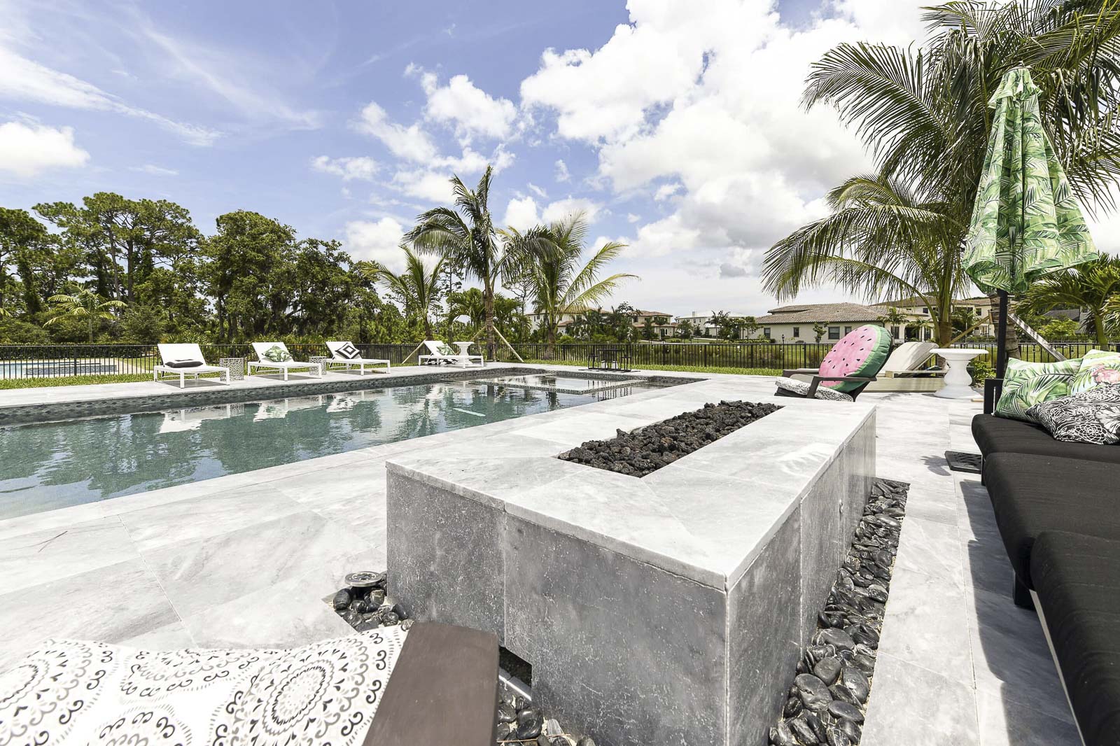 Custom outdoor living space with modern design and premium features