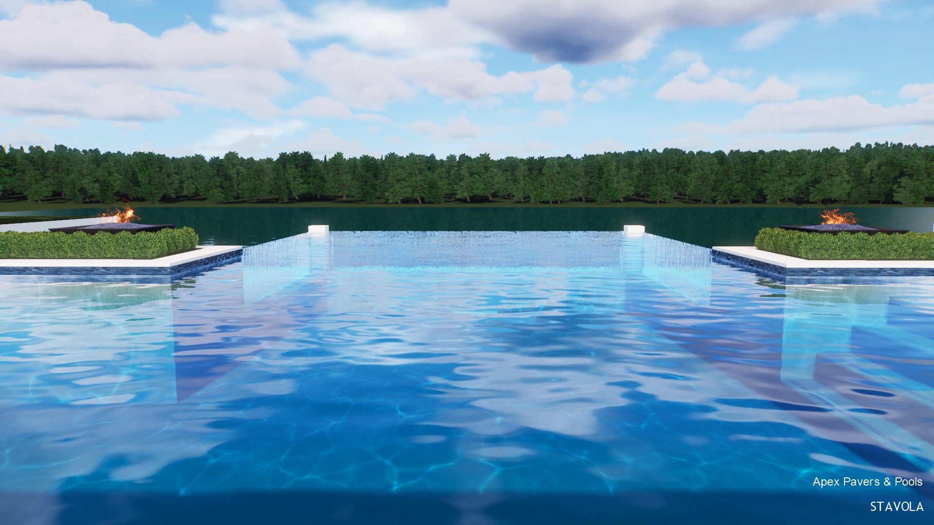 Modern infinity edge pool design with seamless water overflow and stunning panoramic views