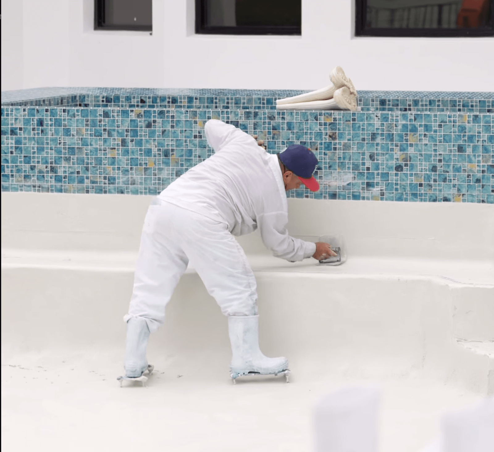 Pool resurfacing and retiling with premium materials and finishes