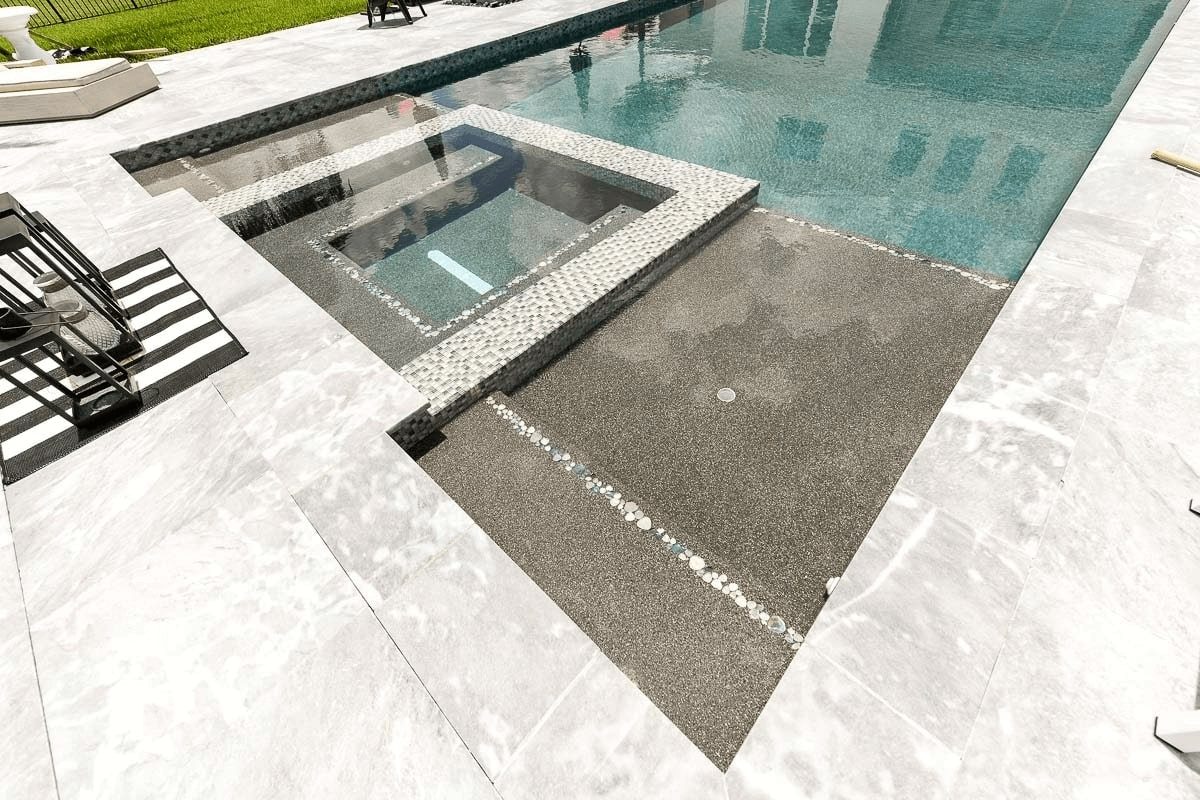 Professional pool construction process with detailed craftsmanship in Palm Beach, Florida