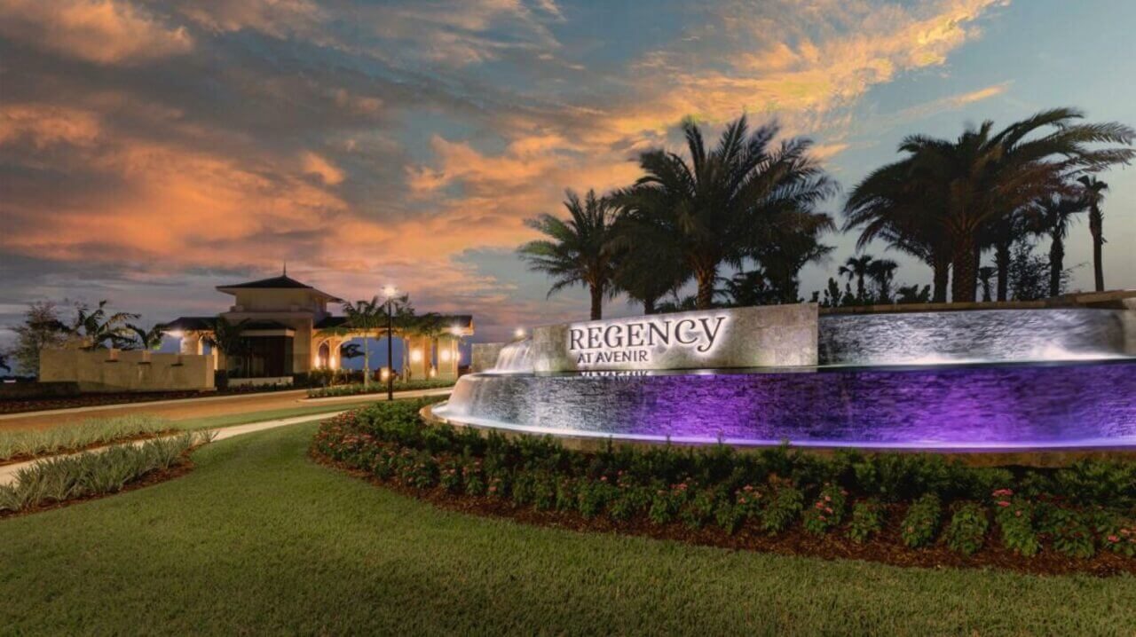 Luxury custom pool design for Regency at Avenir 55+ community with resort-style living and elegant spa features